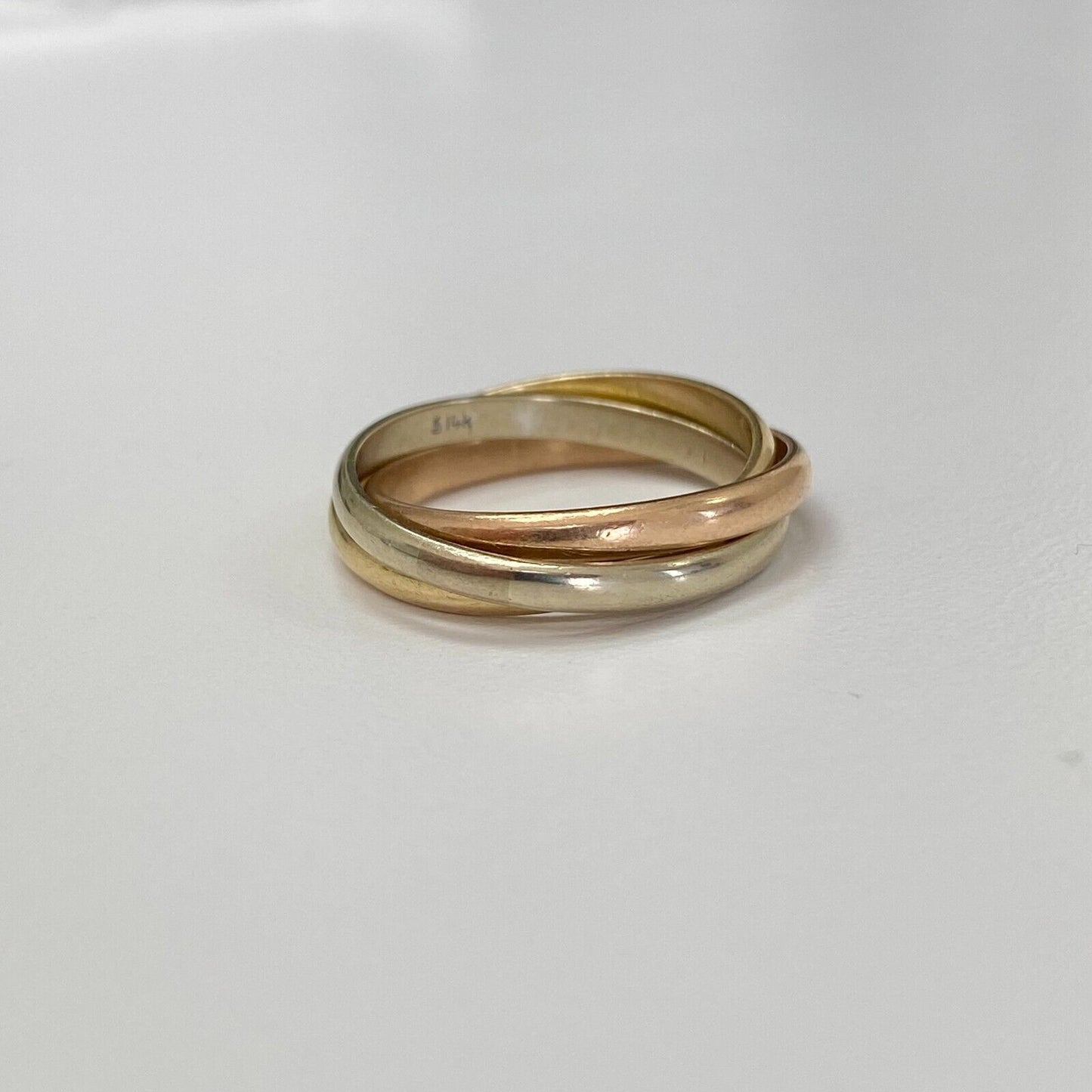 14k 3-Tone Trinity 3-Band Ring