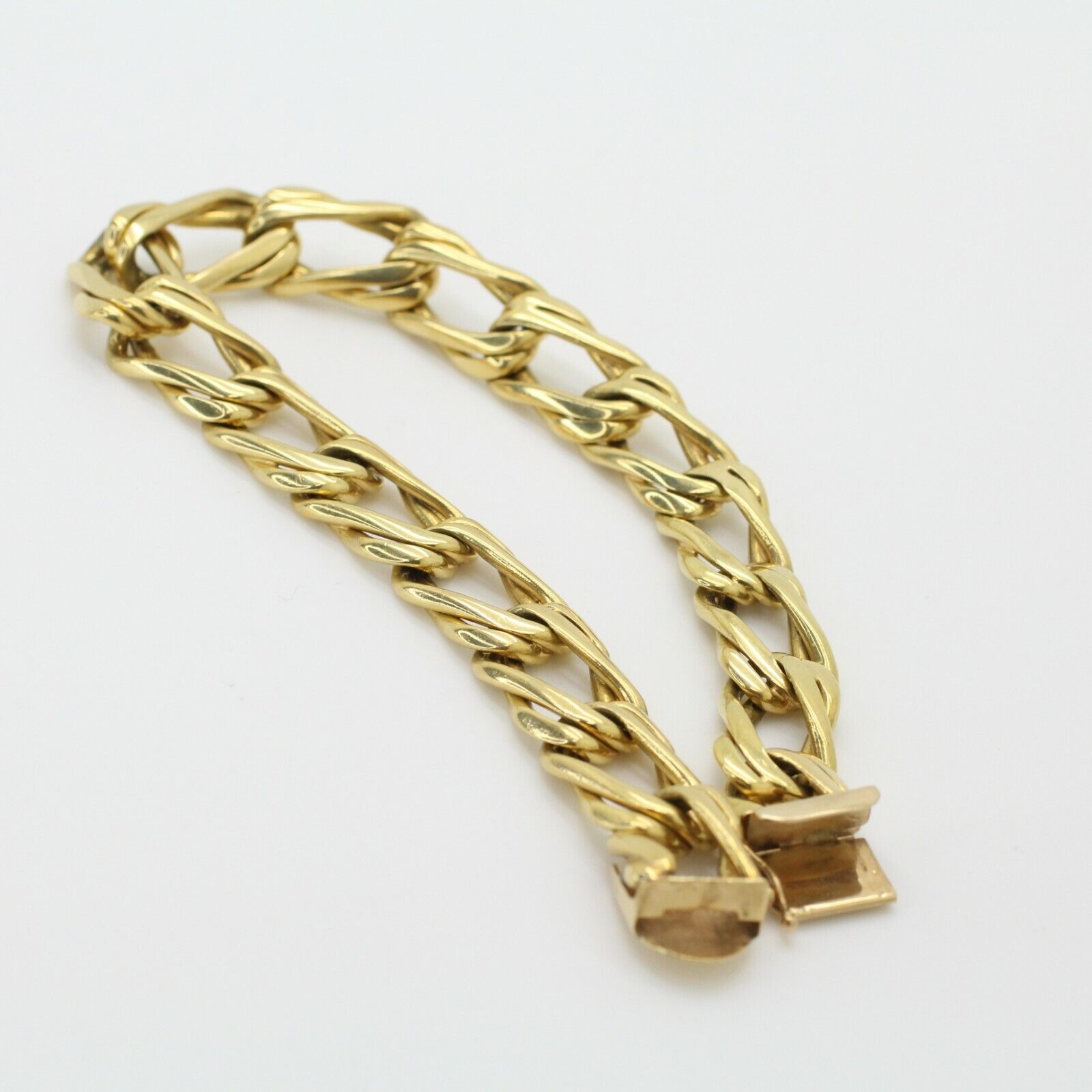 18k Yellow Gold Double Square Link Chain Bracelet 73.55 GRS 9.5"