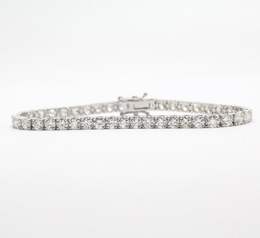 18k White Gold  F-G/Vs2-Si1 Diamond Tennis Bracelet 7" 9.35ct