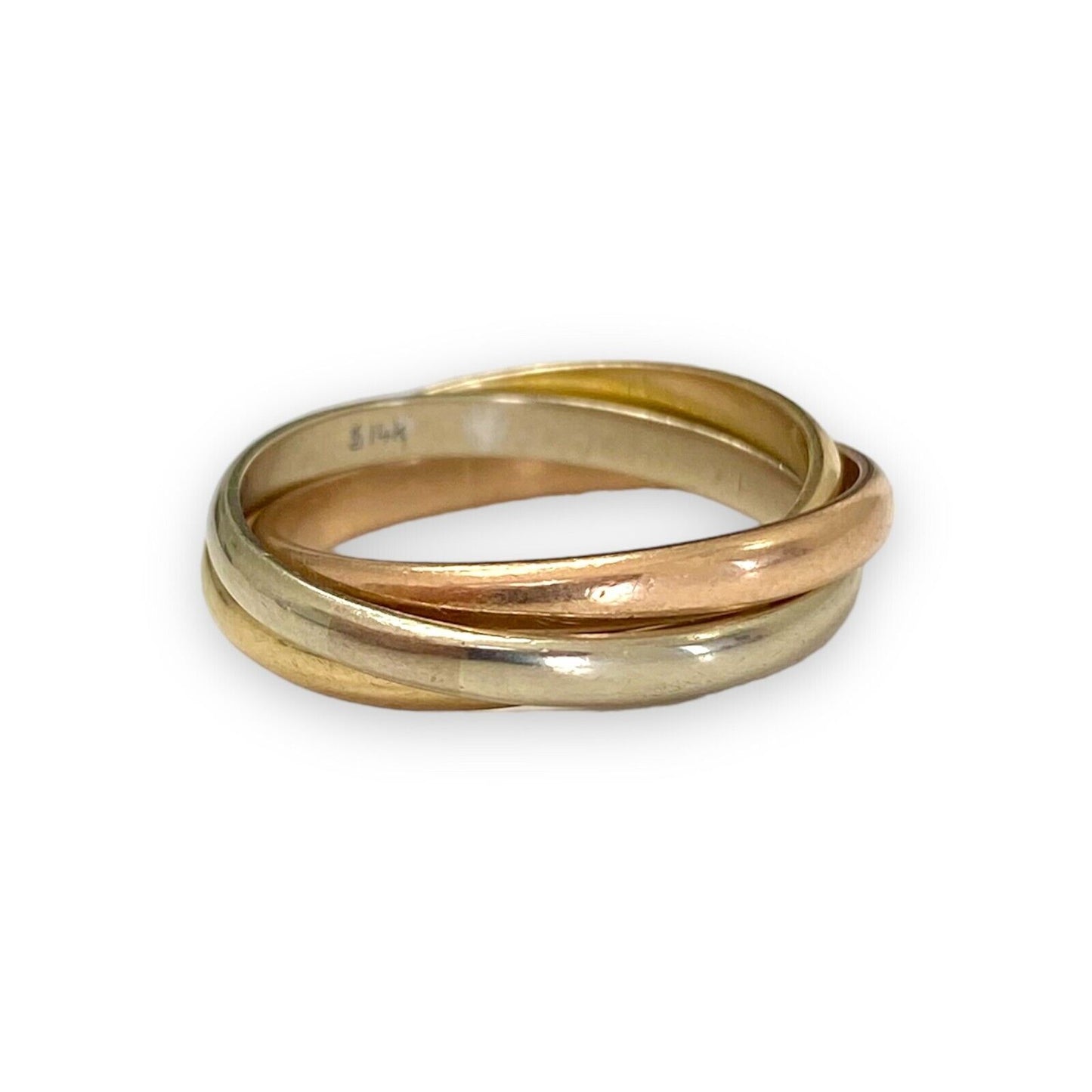 14k 3-Tone Trinity 3-Band Ring