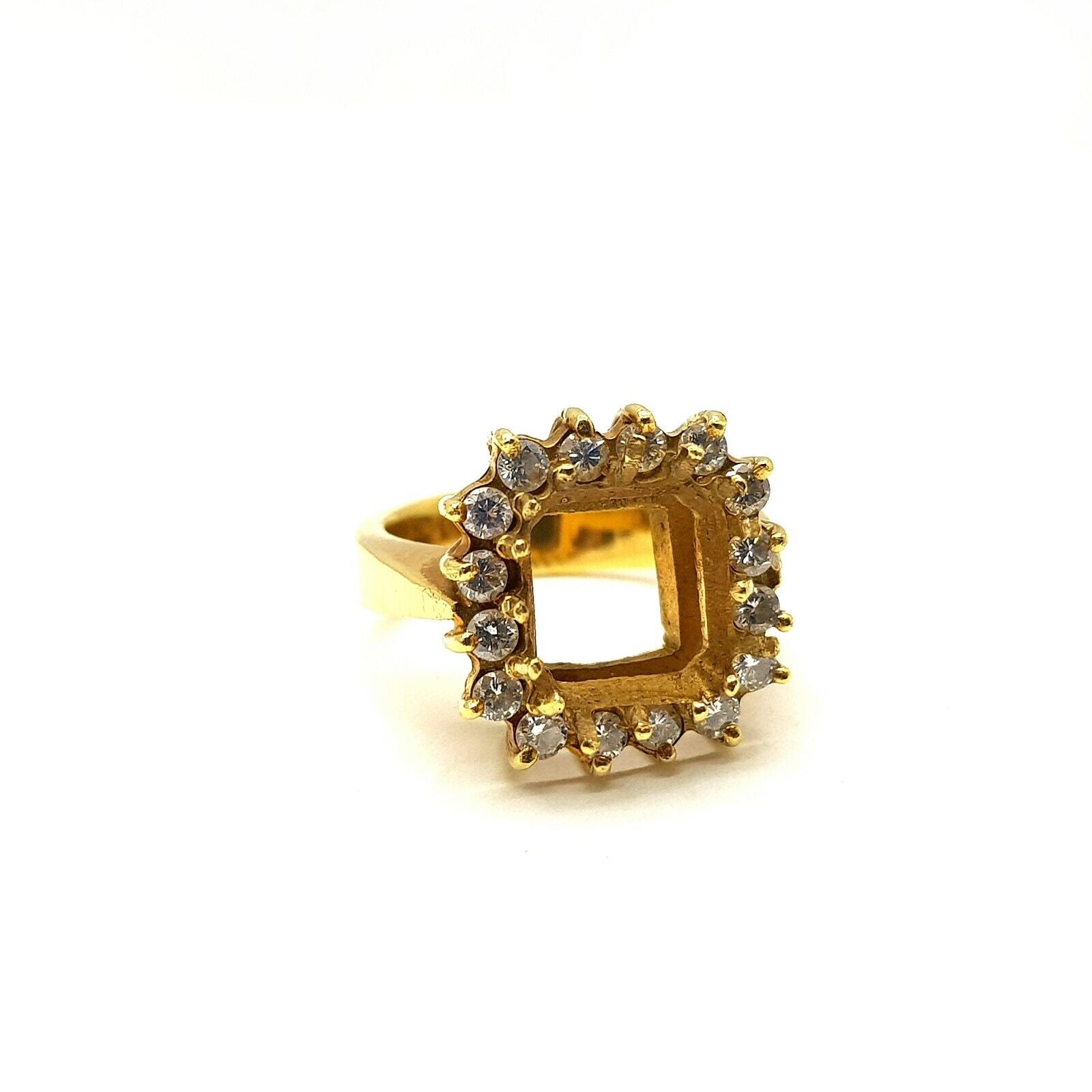 18K YELLOW GOLD SEMI MOUNTED RING With DIAMONDS 5.75US