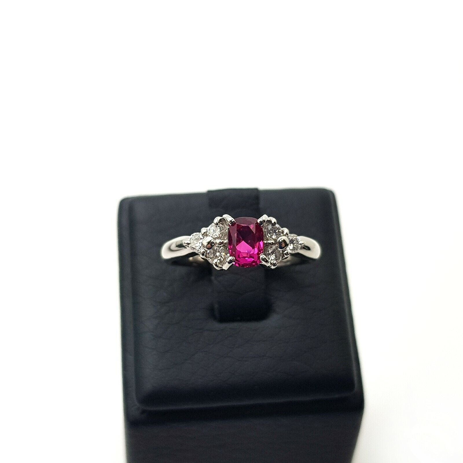 Ruby and Diamonds Platinum Pt900 Ring 6.25us