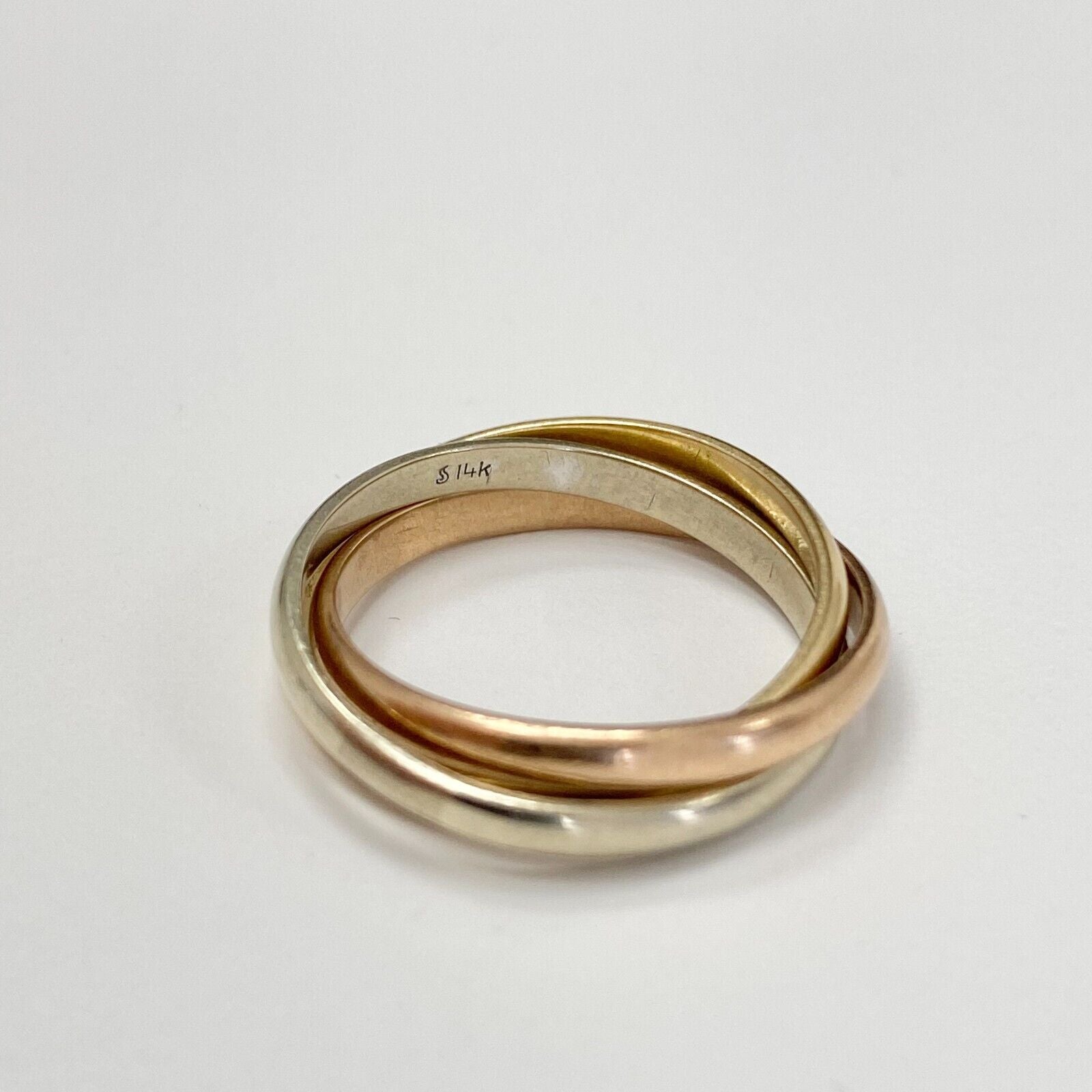 14k 3-Tone Trinity 3-Band Ring