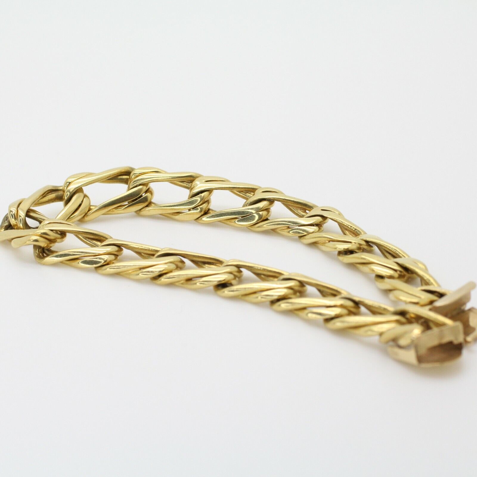 18k Yellow Gold Double Square Link Chain Bracelet 73.55 GRS 9.5"