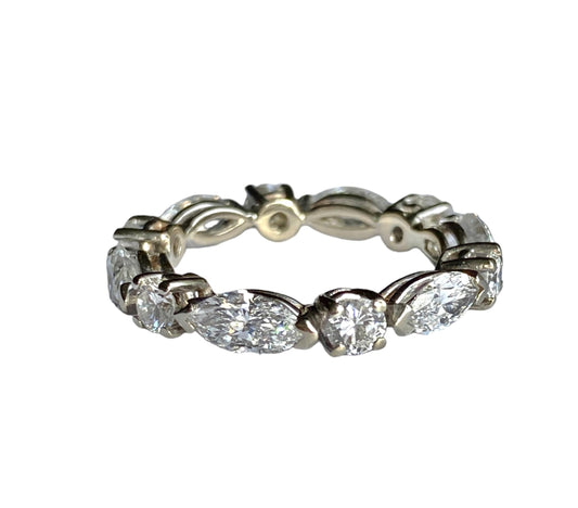 2.50ctw Diamonds Eternity Ring 14K White Gold 3.44G