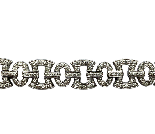 5.39cttw Diamond Link Bracelet 18K White Gold 32.69G